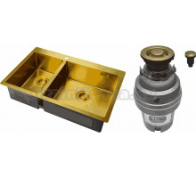 Комплект Мойка Zorg Light ZL R 780-2-510-R BRONZE + Измельчитель ZR-75 D BRONZE