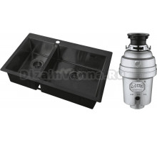 Комплект Мойка Zorg Light ZL R 780-2-510-R GRAFIT + Измельчитель Inox D ZR-38 D
