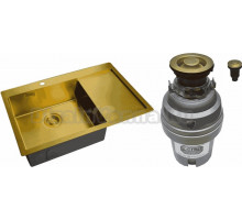 Комплект Мойка Zorg Light ZL R 780510-L BRONZE + Измельчитель ZR-75 D BRONZE