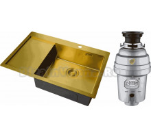 Комплект Мойка Zorg Light ZL R 780510-R BRONZE + Измельчитель Inox D ZR-56 D
