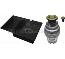 Комплект Мойка Zorg Light ZL R 780510-R GRAFIT + Измельчитель ZR-75 D BRONZE