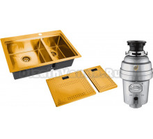 Комплект Мойка Zorg Master N-78-2-52-L Bronze + Измельчитель Inox D ZR-38 D