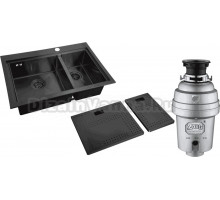 Комплект Мойка Zorg Master N-78-2-52-L Grafit + Измельчитель Inox D ZR-56 D