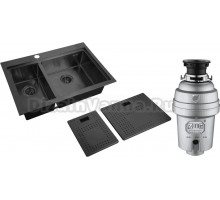 Комплект Мойка Zorg Master N-78-2-52-R Grafit + Измельчитель Inox D ZR-38 D