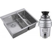 Комплект Мойка Zorg R R 59-2-51-L L, нержавеющая сталь + Измельчитель Inox D ZR-56 D
