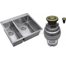 Комплект Мойка Zorg R R 59-2-51-R R, нержавеющая сталь + Измельчитель ZR-75 D BRONZE