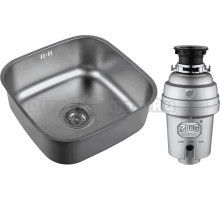Комплект Мойка Zorg R ZR 4040 нержавеющая сталь + Измельчитель Inox D ZR-38 D