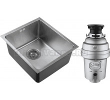 Комплект Мойка Zorg R ZR 4438 нержавеющая сталь + Измельчитель Inox D ZR-56 D