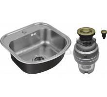Комплект Мойка Zorg R ZR 4749 нержавеющая сталь + Измельчитель ZR-75 D BRONZE