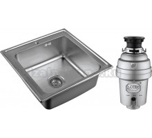 Комплект Мойка Zorg R ZR 5050 нержавеющая сталь + Измельчитель Inox D ZR-38 D