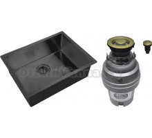 Комплект Мойка Zorg Steel Hummer SH 5844 GRAFIT + Измельчитель ZR-75 D BRONZE