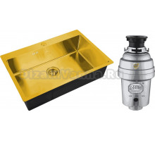 Комплект Мойка Zorg Steel Hummer SH 7551 BRONZE + Измельчитель Inox D ZR-56 D