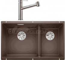 Комплект Мойка Blanco Subline 430/270-U кофе + Смеситель Ambis-S 523119