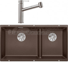 Комплект Мойка Blanco Subline 480/320-U кофе + Смеситель Ambis-S 523119
