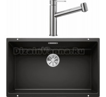 Комплект Мойка Blanco Subline 700-U черная + Смеситель Ambis-S 523119