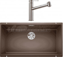 Комплект Мойка Blanco Subline 800-U кофе + Смеситель Ambis-S 523119