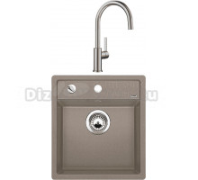Комплект Мойка Blanco Dalago 45 серый беж + Смеситель Candor 523120
