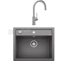 Комплект Мойка Blanco Dalago 6 темная скала + Смеситель Candor 523120