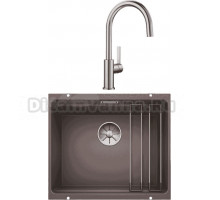 Комплект Мойка Blanco Etagon 500-U темная скала + Смеситель Candor 523120