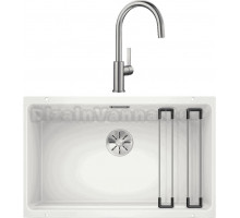 Комплект Мойка Blanco Etagon 700-U белая + Смеситель Candor 523120