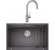 Комплект Мойка Blanco Etagon 700-U темная скала + Смеситель Candor 523120