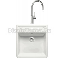 Комплект Мойка Blanco Panor 514501 белая глянцевая, два отверстия + Смеситель Candor 523120