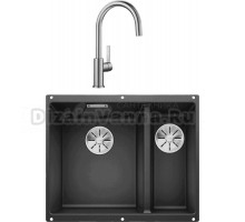 Комплект Мойка Blanco Subline 340/160-U антрацит, левая + Смеситель Candor 523120