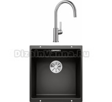 Комплект Мойка Blanco Subline 400-U черная + Смеситель Candor 523120