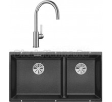 Комплект Мойка Blanco Subline 480/320-U антрацит + Смеситель Candor 523120