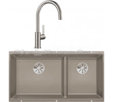 Комплект Мойка Blanco Subline 480/320-U серый беж + Смеситель Candor 523120