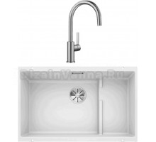 Комплект Мойка Blanco Subline 700-U Level белая + Смеситель Candor 523120
