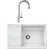 Комплект Мойка Blanco Zia XL 6S Compact 523277 белая + Смеситель Candor 523120