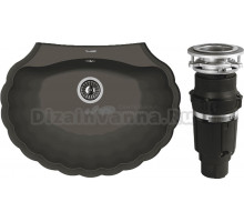 Комплект Мойка Florentina Гребешок антрацит + Измельчитель Bone Crusher BC 610-AS