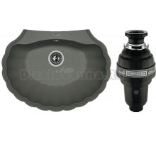 Комплект Мойка Florentina Гребешок черная + Измельчитель Bone Crusher BC 1000-AS