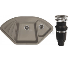 Комплект Мойка Florentina Капри серый шелк + Измельчитель Bone Crusher BC 610-AS