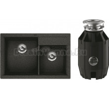 Комплект Мойка Florentina Касси 780 черный + Измельчитель Bone Crusher BC 910-AS