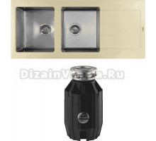 Комплект Мойка Florentina Комби 1160 шампань + Измельчитель Bone Crusher BC 910-AS