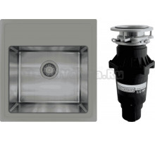 Комплект Мойка Florentina Комби 480 серый шелк + Измельчитель Bone Crusher BC 810-SL Slim Line