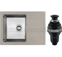 Комплект Мойка Florentina Комби 650 грей + Измельчитель Bone Crusher BC 1000-AS