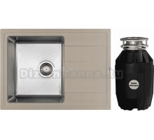 Комплект Мойка Florentina Комби 650 песочная + Измельчитель Bone Crusher BC 810-AS