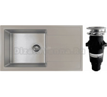 Комплект Мойка Florentina Комби 860 грей + Измельчитель Bone Crusher BC 810-SL Slim Line