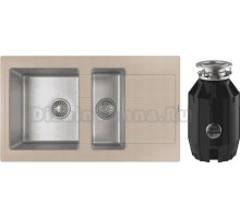 Комплект Мойка Florentina Комби 860K песочная + Измельчитель Bone Crusher BC 910-AS