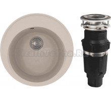 Комплект Мойка Florentina Лацио 510 бежевая + Измельчитель Bone Crusher BC 610-AS