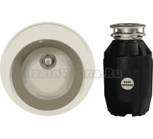 Комплект Мойка Florentina Лацио 510 грей + Измельчитель Bone Crusher BC 810-AS