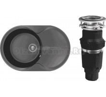 Комплект Мойка Florentina Лацио 780 антрацит + Измельчитель Bone Crusher BC 610-AS