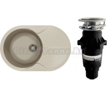 Комплект Мойка Florentina Лацио 780 грей + Измельчитель Bone Crusher BC 810-SL Slim Line