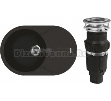 Комплект Мойка Florentina Лацио 780 черная + Измельчитель Bone Crusher BC 610-AS