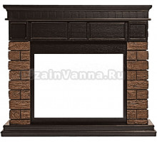 Портал Firelight Bricks Wood 30 камень коричневый, шпон темный дуб
