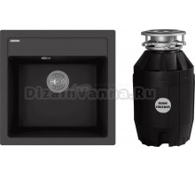 Комплект Мойка Florentina Липси 510 антрацит + Измельчитель Bone Crusher BC 810-AS