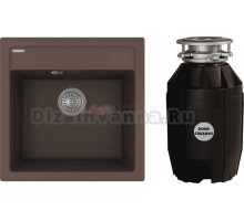 Комплект Мойка Florentina Липси 510 мокко + Измельчитель Bone Crusher BC 810-AS